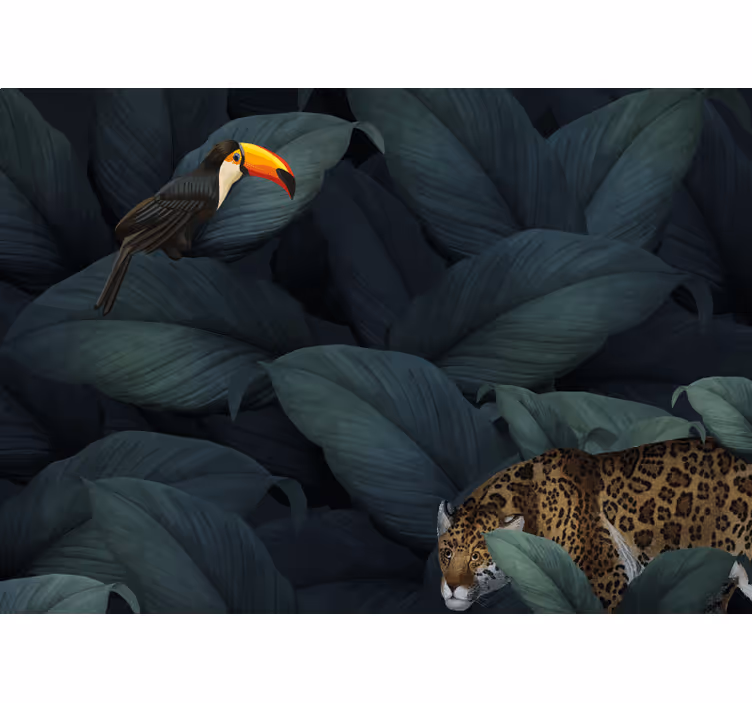 Jungle night bedroom blind - TenStickers