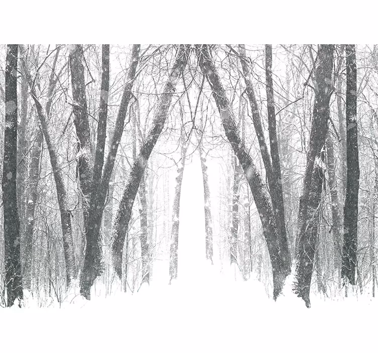 Bedroom blind winter trees in the forest - TenStickers
