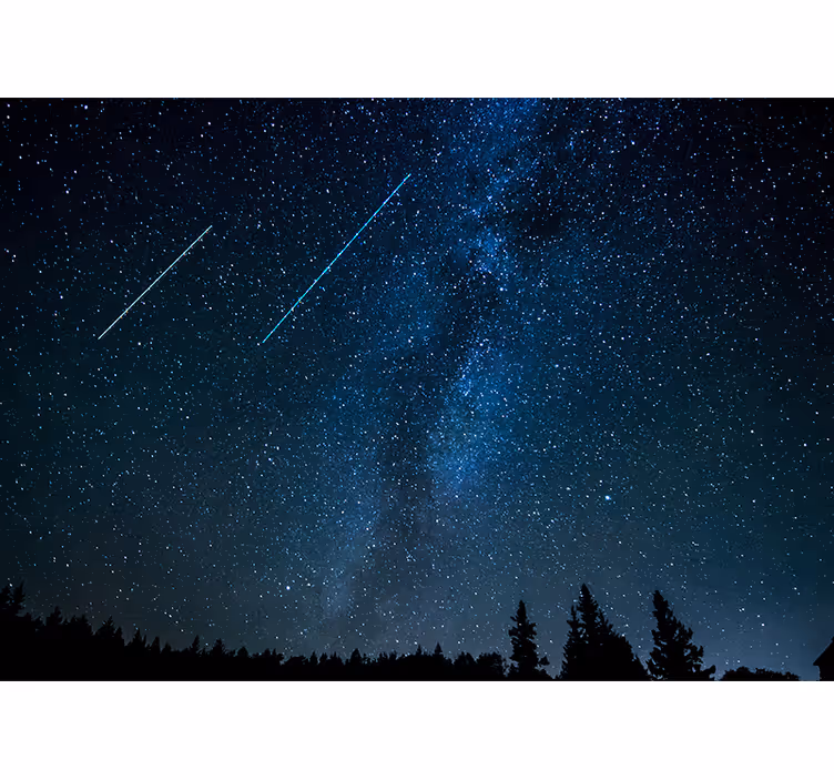 Bedroom blind with beautiful shooting star scene - TenStickers