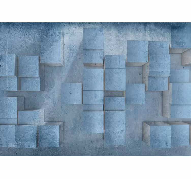 Bedroom blind 3d stone cube effect - TenStickers