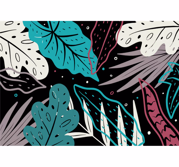 Bedroom blind blue banana leaves design - TenStickers