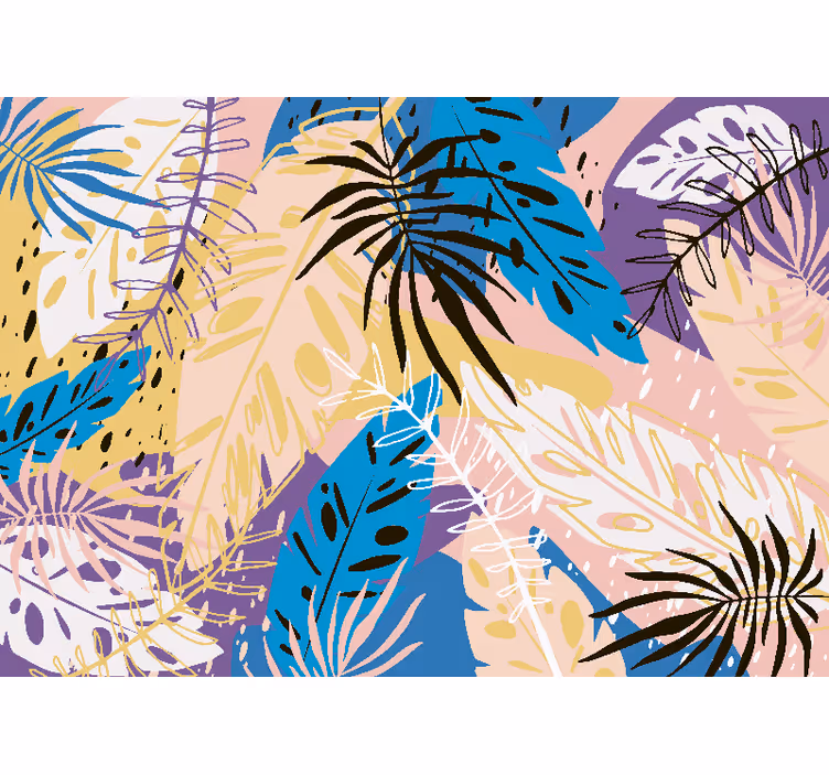 Bedroom blind 3d watercolor leaves design - TenStickers