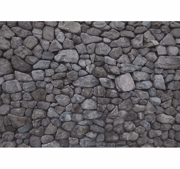 Bedroom blind with raw large boulder design - TenStickers