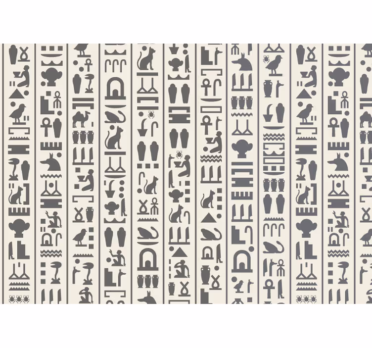 White roller blind with elegant hieroglyphs design - TenStickers