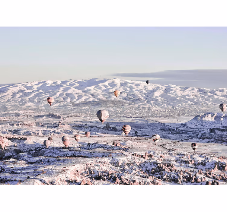 White roller blind winter atmosphere - TenStickers