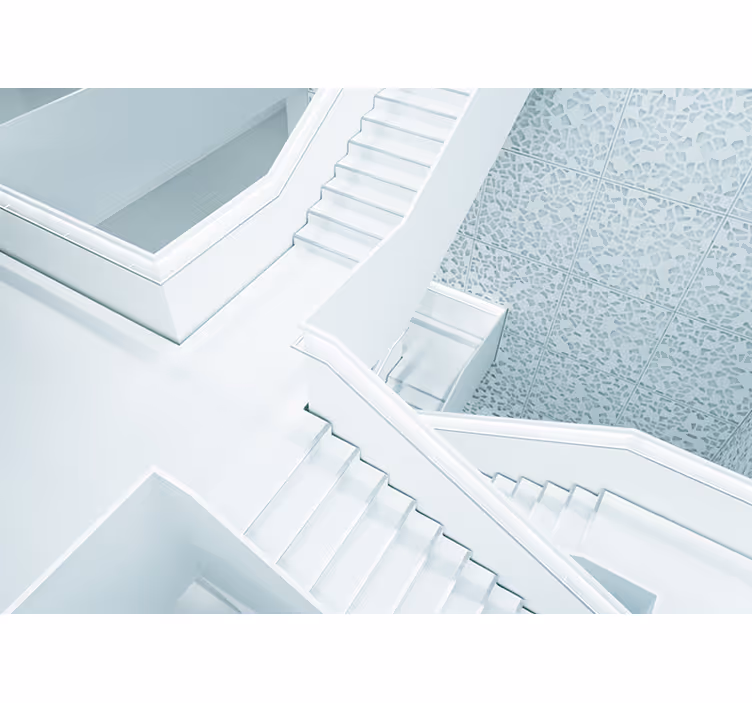 White roller blind step wall 3d effect - TenStickers