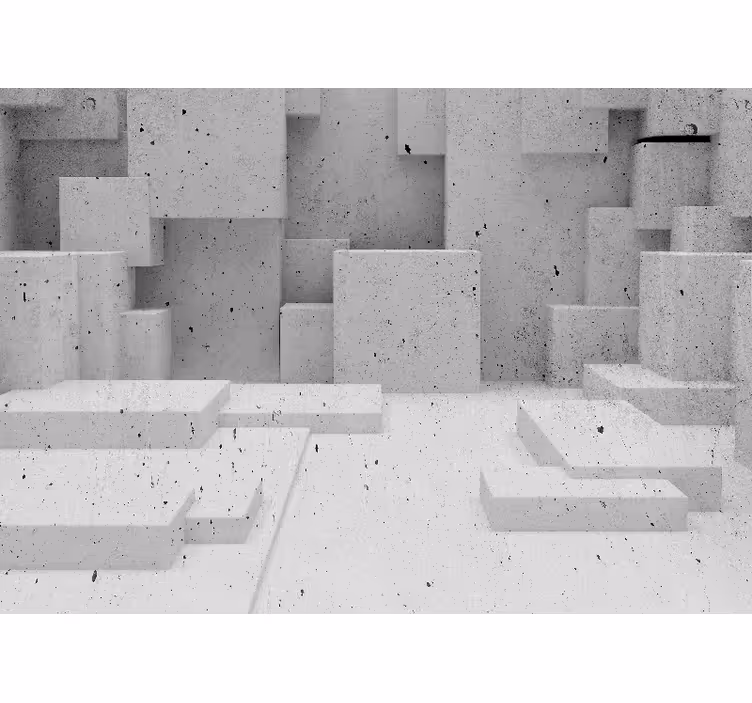 White roller blind 3d concrete patterns - TenStickers