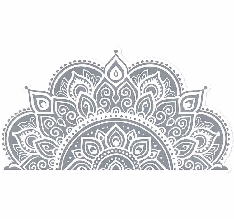White roller blind half mandala design - TenStickers
