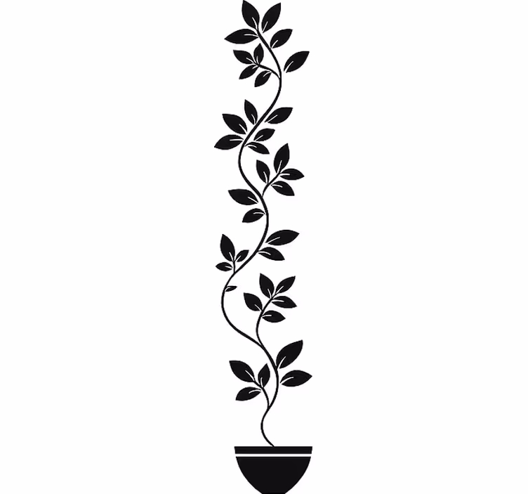 White roller blind tall climbing plants - TenStickers