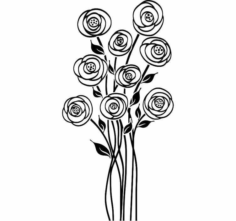 White roller blind with abstract floral design - TenStickers