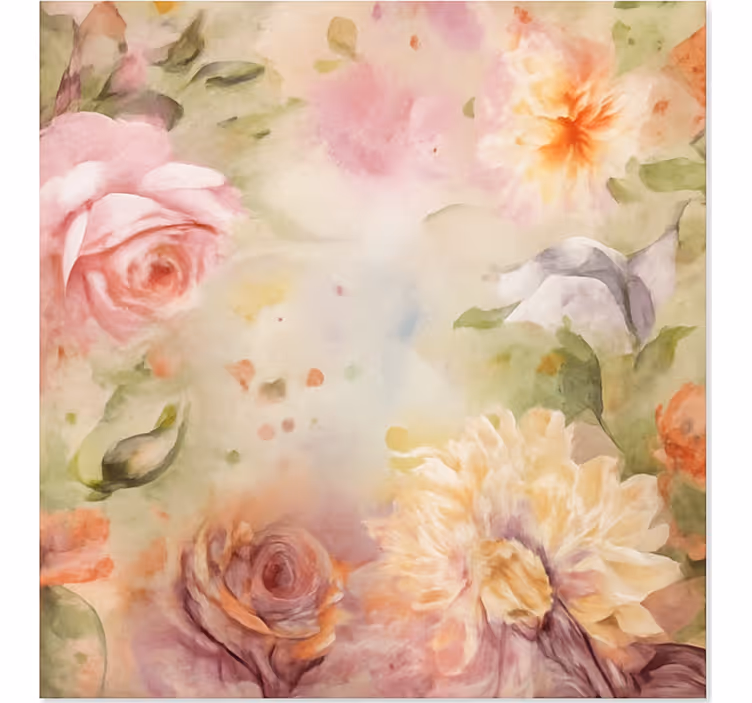 Living room blind pink floral roses - TenStickers