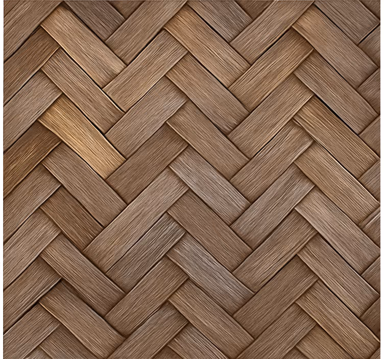 Living room blind braided wood look design - TenStickers