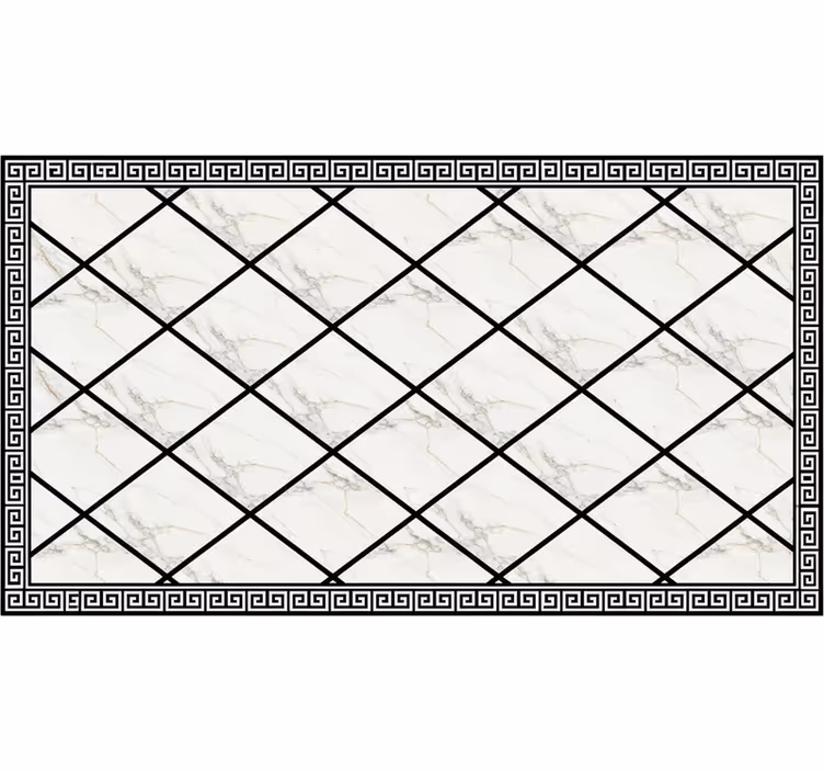 Living room blind in black and white marble - TenStickers