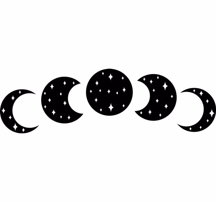 Bedroom blind moon phases design - TenStickers