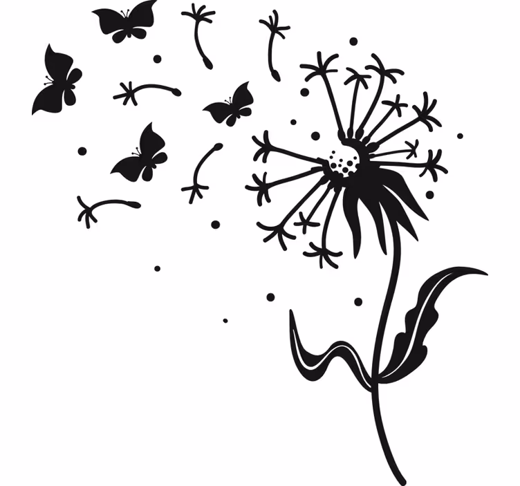 Dandelion and butterflies bedroom blind - TenStickers