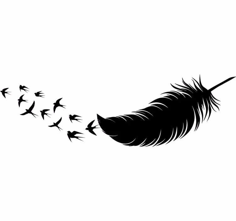 Feather and birds bedroom blind - TenStickers