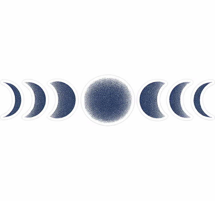 Bedroom blind abstract moon phases in dark blue - TenStickers