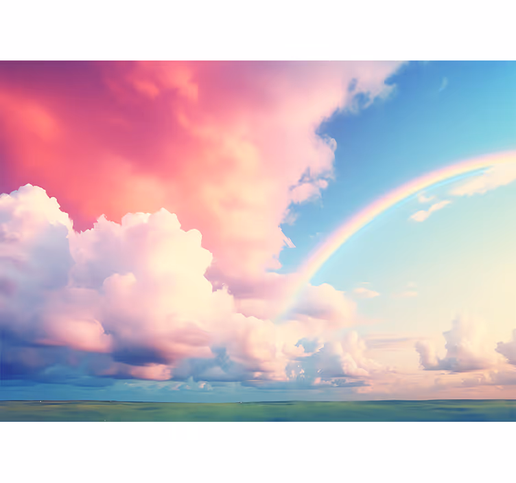 Blind kids in a cloudy sky with rainbow - TenStickers