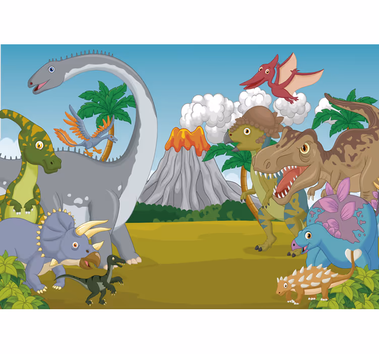 Blind kids decorative dinosaur wall mural - TenStickers