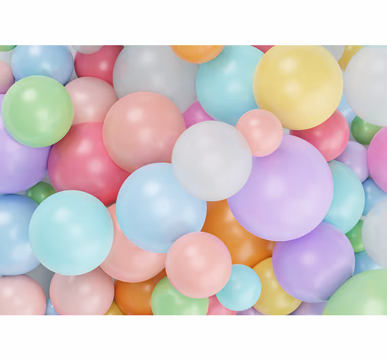 Blind kids 3d colorful pastel balloons - TenStickers