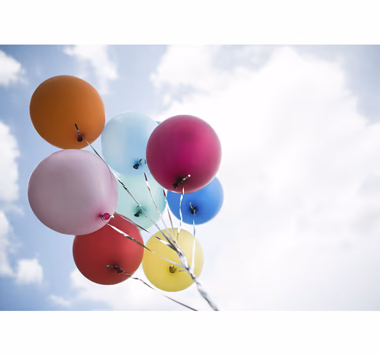 Blind kids colorful balloons in the sky - TenStickers