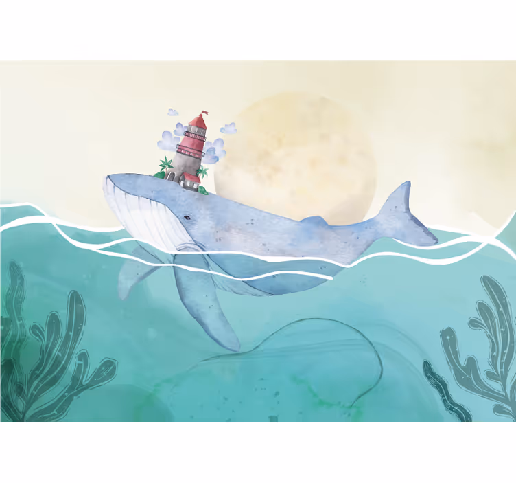 Blind kids scandinavian style whales - TenStickers