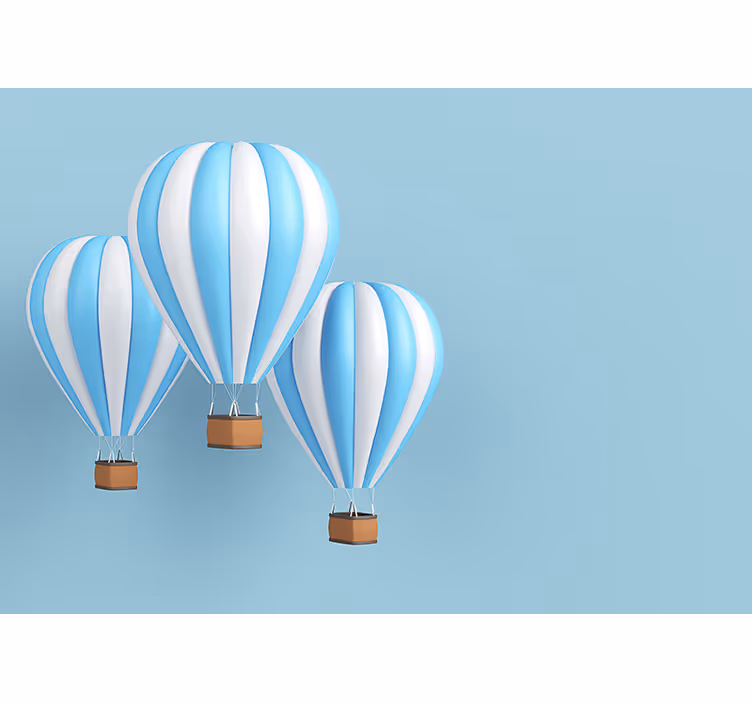 Blind kids hot air balloon white and blue - TenStickers