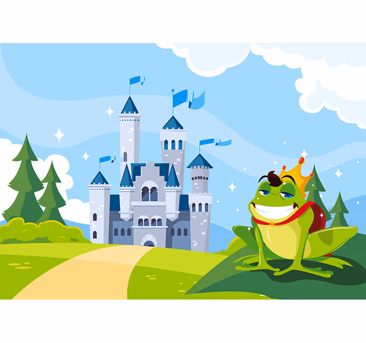Blind kids frog prince and castle fairytale - TenStickers