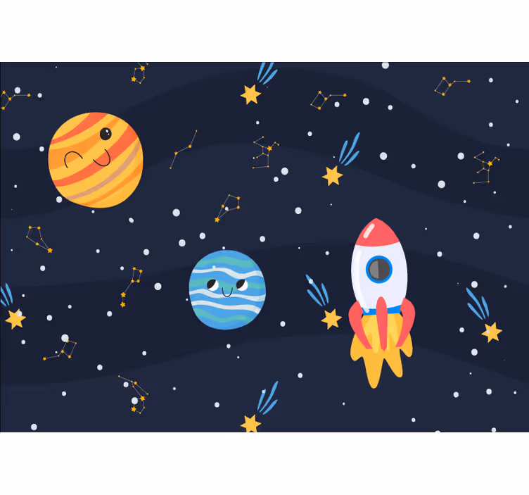 Blind kids exploring a galaxy of spacecraft and planets - TenStickers