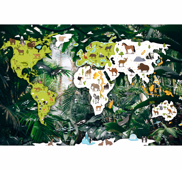 Blind kids safari worldmap adventure - TenStickers