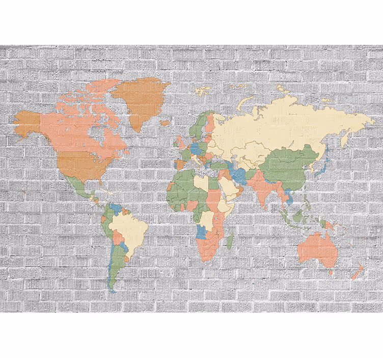 Blind kids stone pattern vintage world map - TenStickers