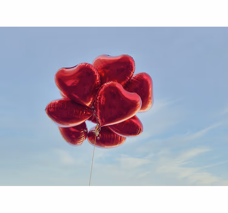 Blind kids vintage style red heart-shaped balloons - TenStickers
