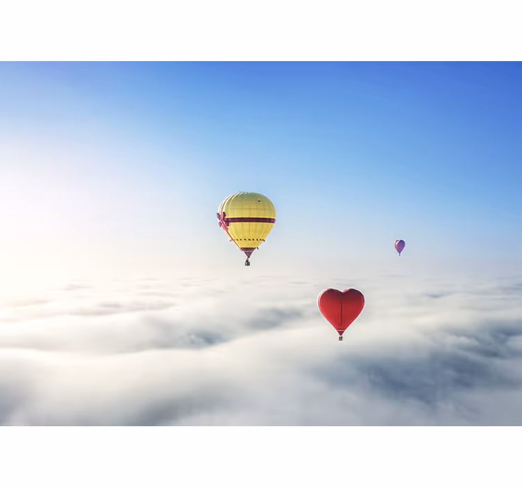 Blind kids heart-shaped balloon in the sky - TenStickers