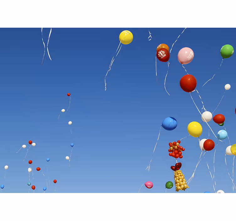 Blind kids and bright balloons in the sky - TenStickers