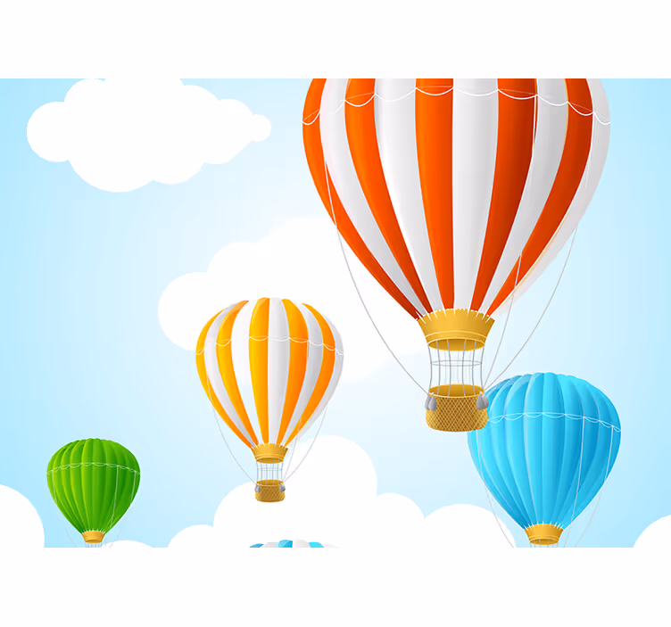 Blind kids soaring in vibrant hot air balloon skies - TenStickers