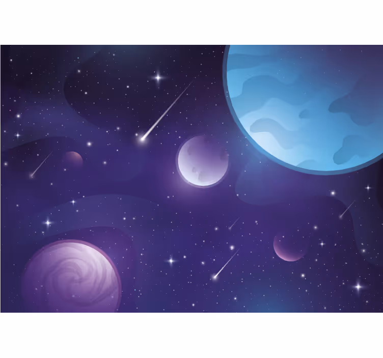 Blind kids in a magical space with falling stars - TenStickers