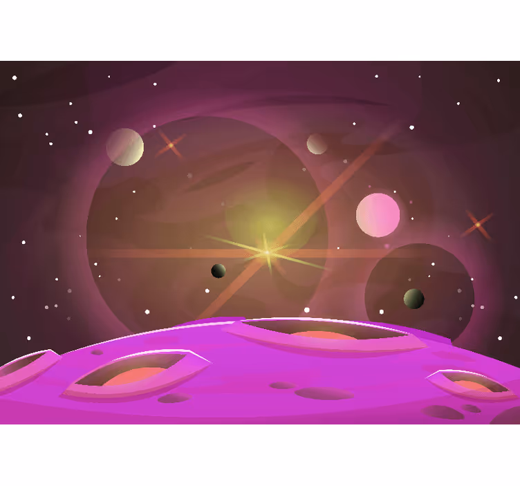 Blind kids exploring futuristic views of space - TenStickers