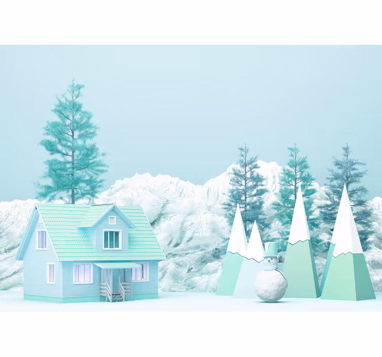 Blind kids little farm in the forest low poly art - TenStickers