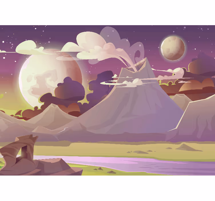 Blind kids explore an alien volcano planet - TenStickers