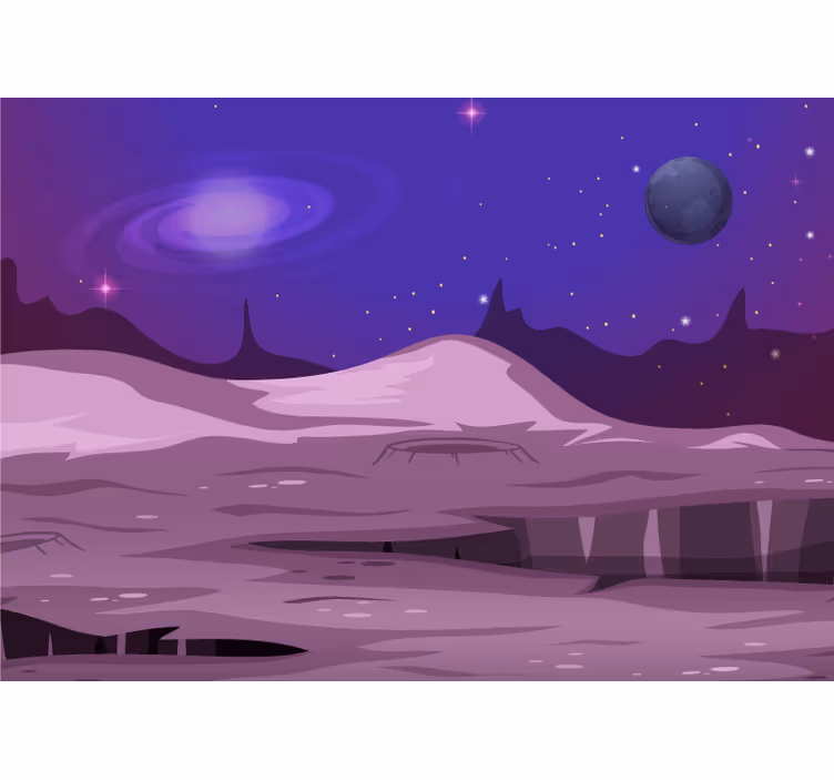 Blind kids explore an alien planet landscape - TenStickers