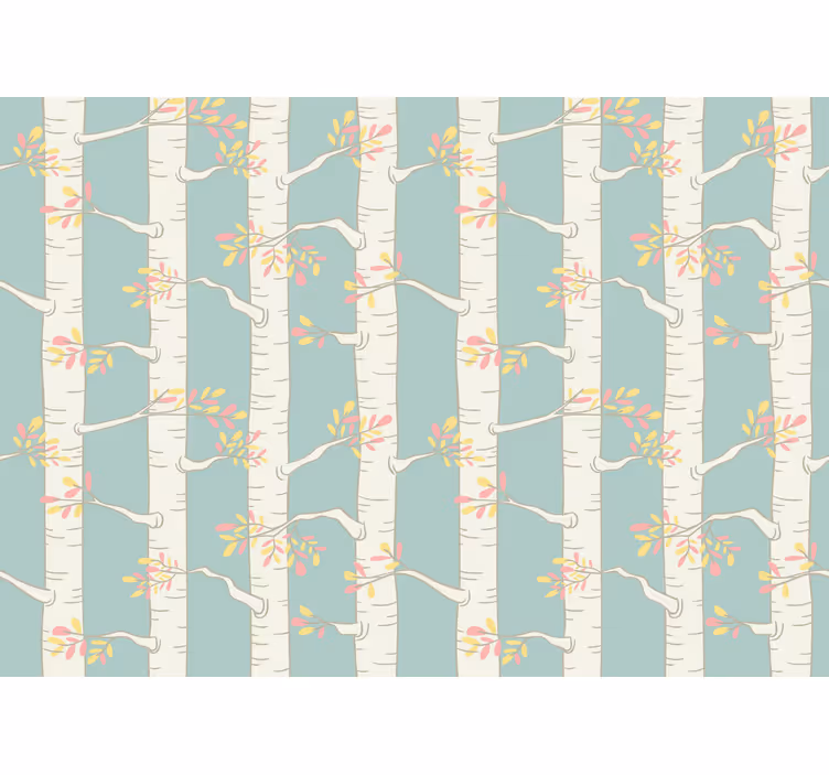 Blind kids birch forest in scandinavian style - TenStickers