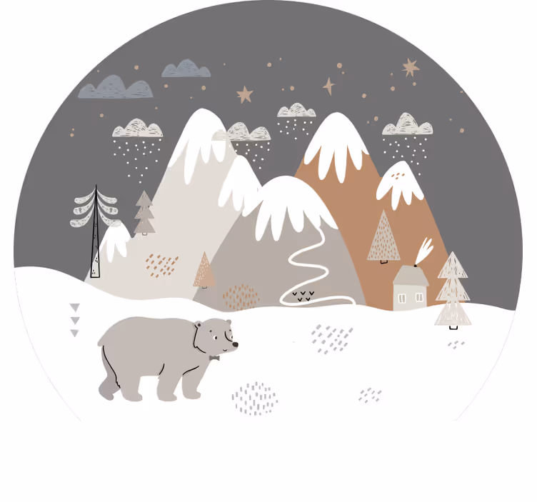Blind kids wild animals in nordic style - TenStickers