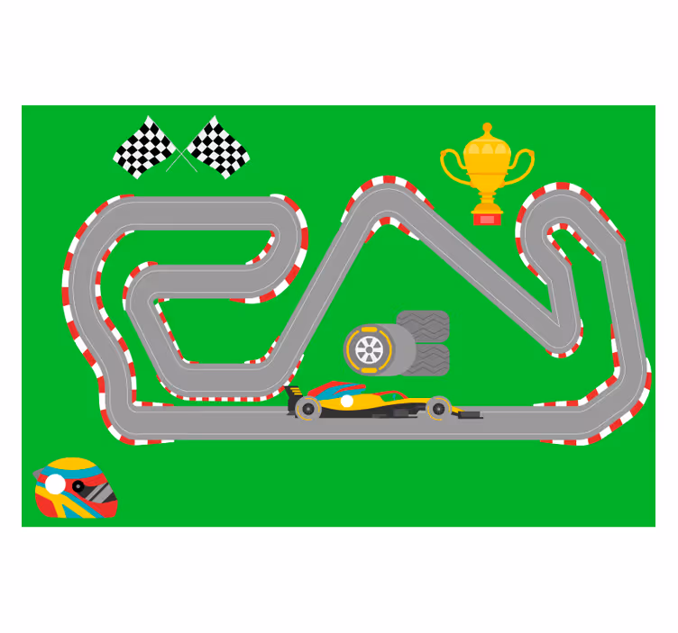 Blind kids playground racing cars vinyl rug - TenStickers