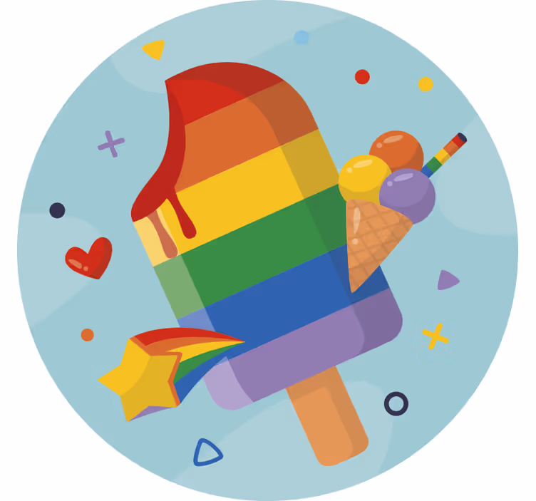 Blind kids rainbow ice lollies - TenStickers