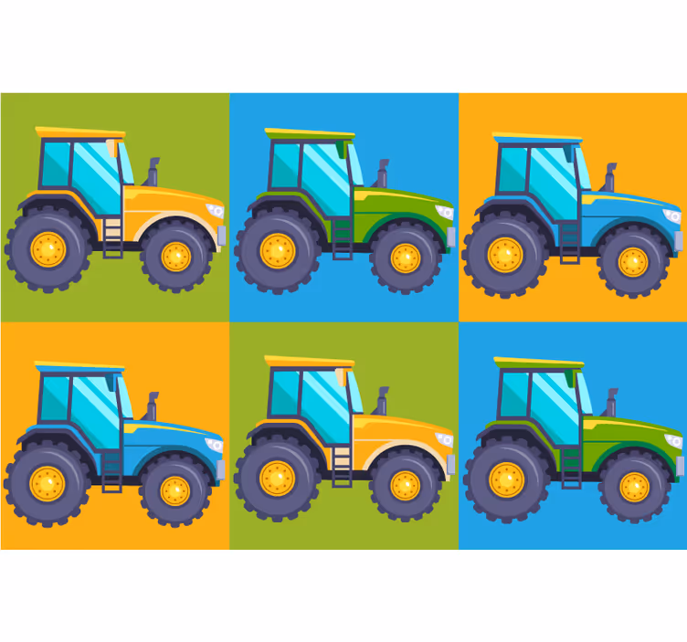 Blind kids colorful tractor tiles - TenStickers