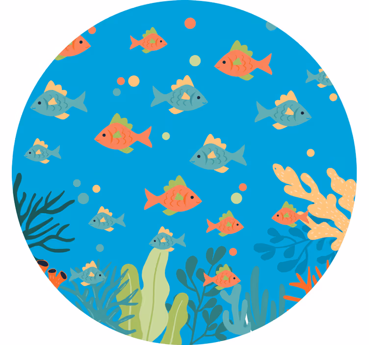 Blind kids colorful coral circle - TenStickers