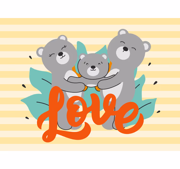 Blind kids three cute bears looking - TenStickers