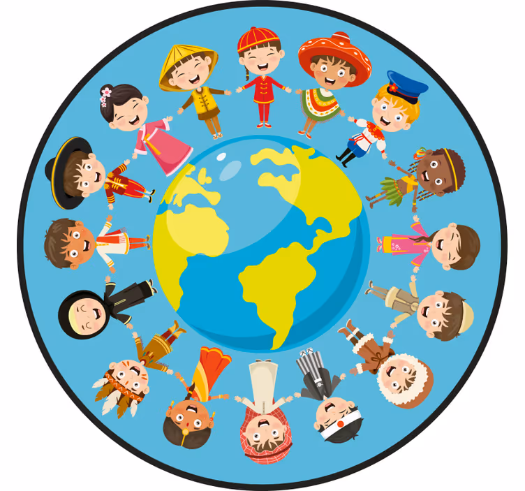 Blind kids with ethnic backgrounds - TenStickers
