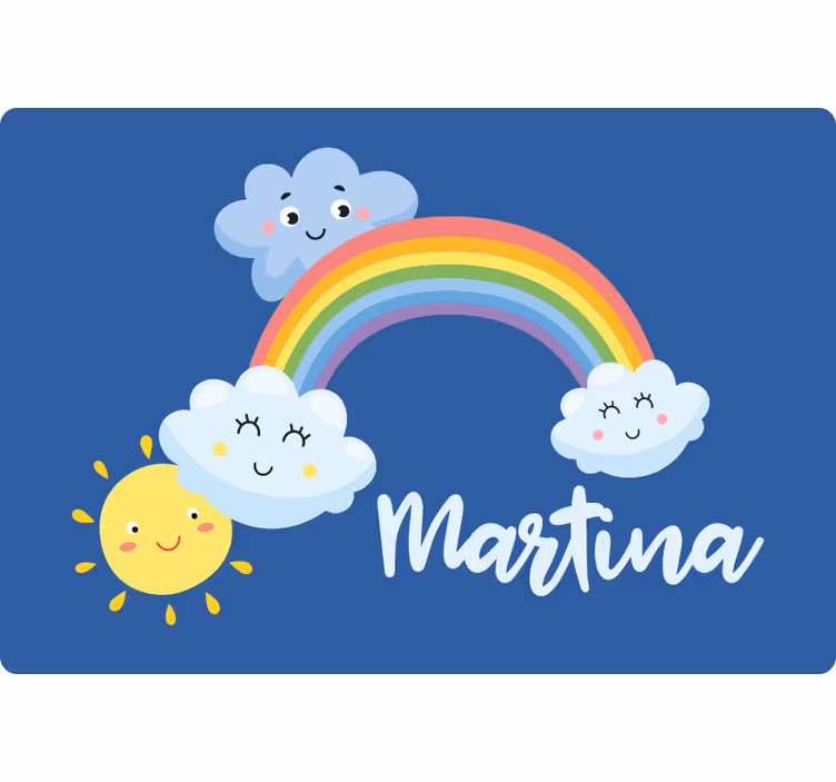 Blind kids clouds and rainbow with name - TenStickers