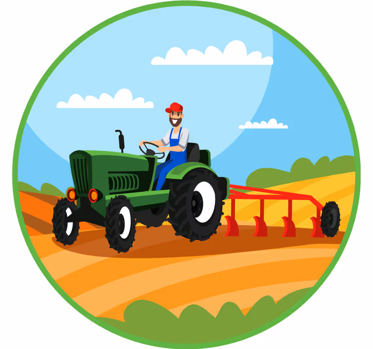 Blind kids ploughing tractor - TenStickers